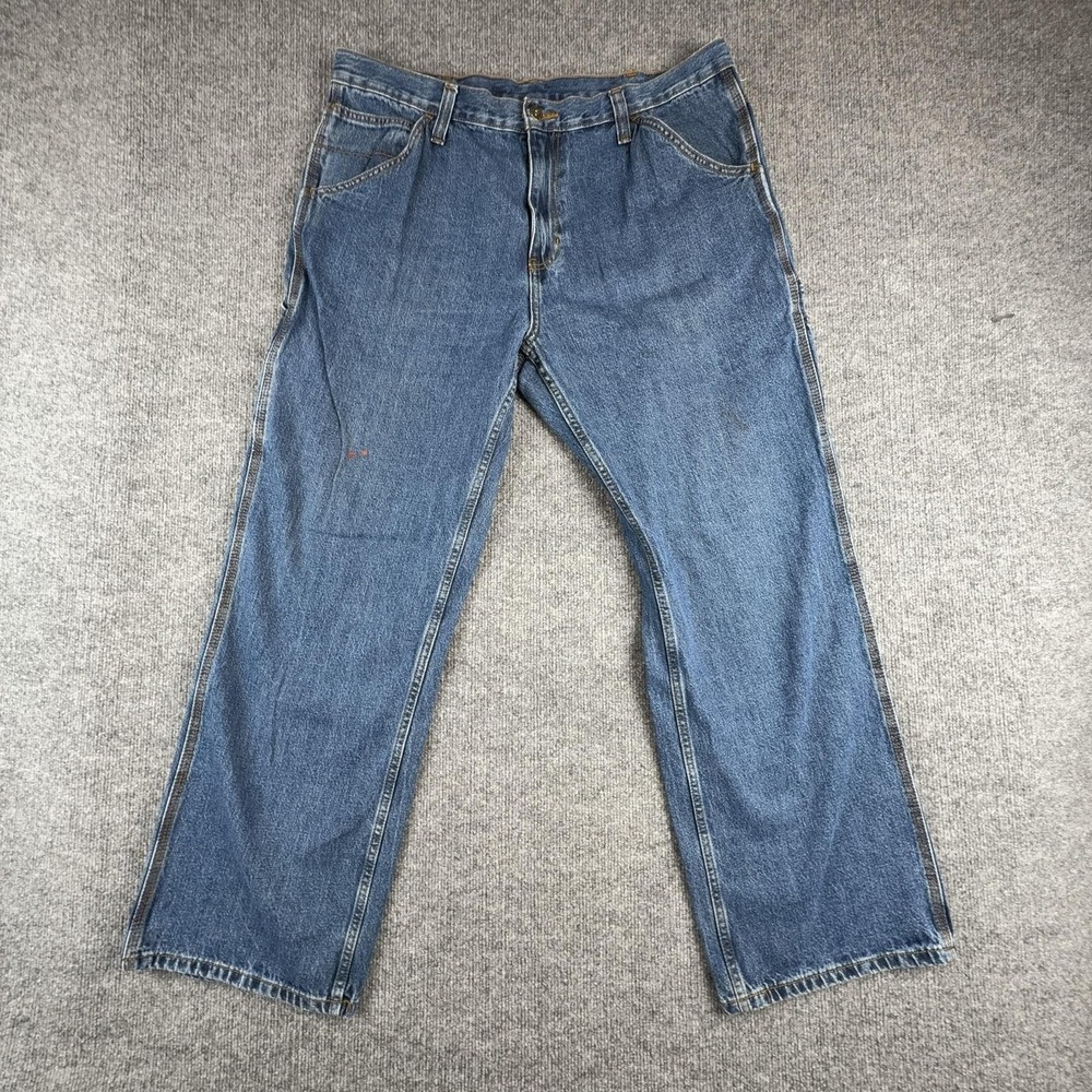 VTG Faded Glory Jeans Mens 36x32 Blue Relaxed Fit Straight Leg Carpenter